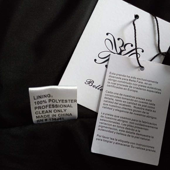 NWT Belle Fare The Cairo Black Rabbit Fur Jacket - Picture 12 of 14